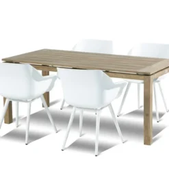 Hartman Tuinset Sophie Studio Wit Met Beach7 Old Teak Tafel 180