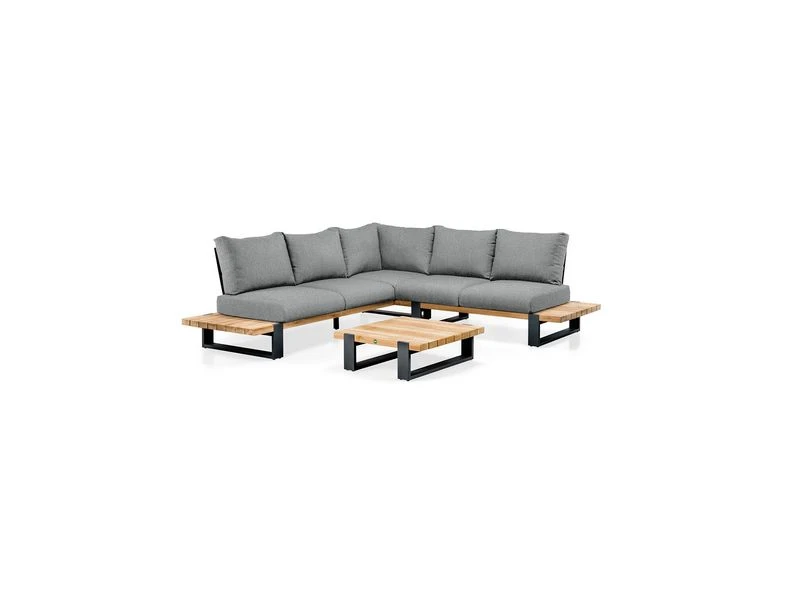 Suns Nardo Platform Lounge Set Alu Teak 3 Delig