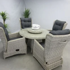 Te Velde Tuinmeubelen Tuinset Bombay Met Ronde Tafel + Lazy Susan