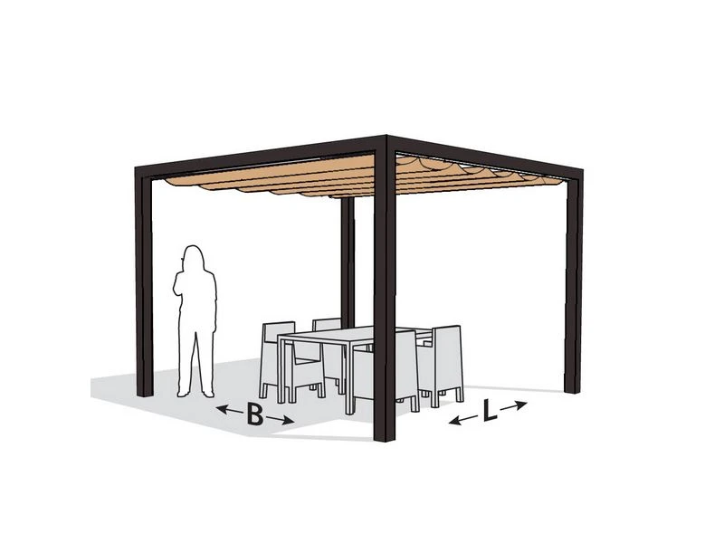 Nesling Aluminium Pergola Optiva Coolfit 402 X 402 Sand
