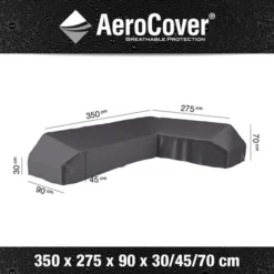 Platinum Aerocover Loungeset Platformhoes Rechts 350x275x90xH30/45/70